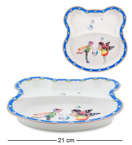 Детский набор посуды на 1 персону из фарфора Маленький Эльф Pavone JK-166, блюдо