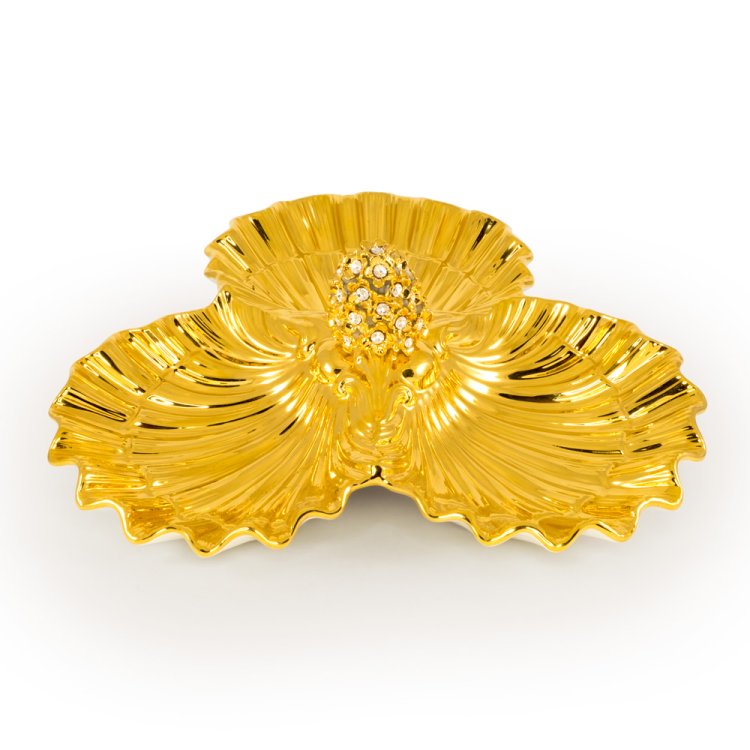 Золотая Менажница в форме 3-х раковин коллекция Laguna Migliore De Luxe 26449