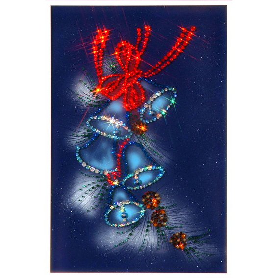 Картина Колокольчики (новогодние) c кристаллами Swarovski
