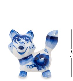 Статуэтка маленькая Лисичка Голубая гжель