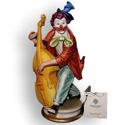 Статуэтка из фарфора Клоун с контрабасом