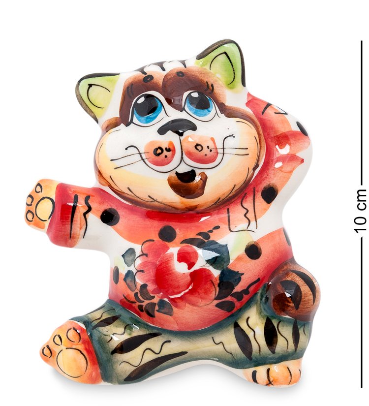 Фигурка Кот Плясун Цветная гжель ГЛ-188