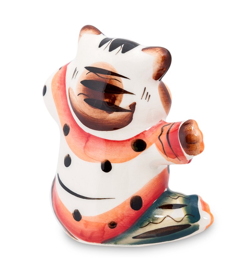 Фигурка Кот Плясун Цветная гжель ГЛ-188, фотография со спины
