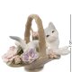 Статуэтка из фарфора Котенок в корзинке цветов Pavone CMS-15/83