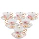 Чайный набор на 6 персон из фарфора Итальянская роза Гармония JK- 35