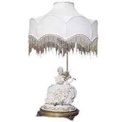 Настольная Лампа из фарфора Дама со скрипкой