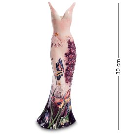 Ваза из фарфора в виде Платья с цветами и бабочками