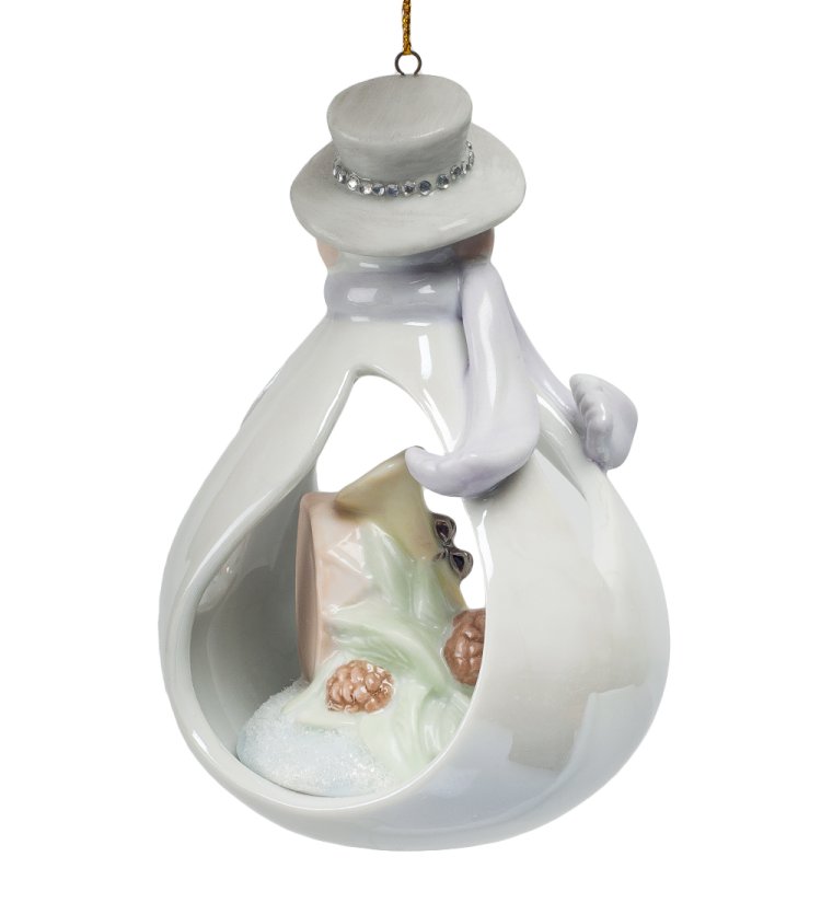 Подвесная керамическая фигурка Снеговичок Pavone CMS-39/ 8, фотография сбоку