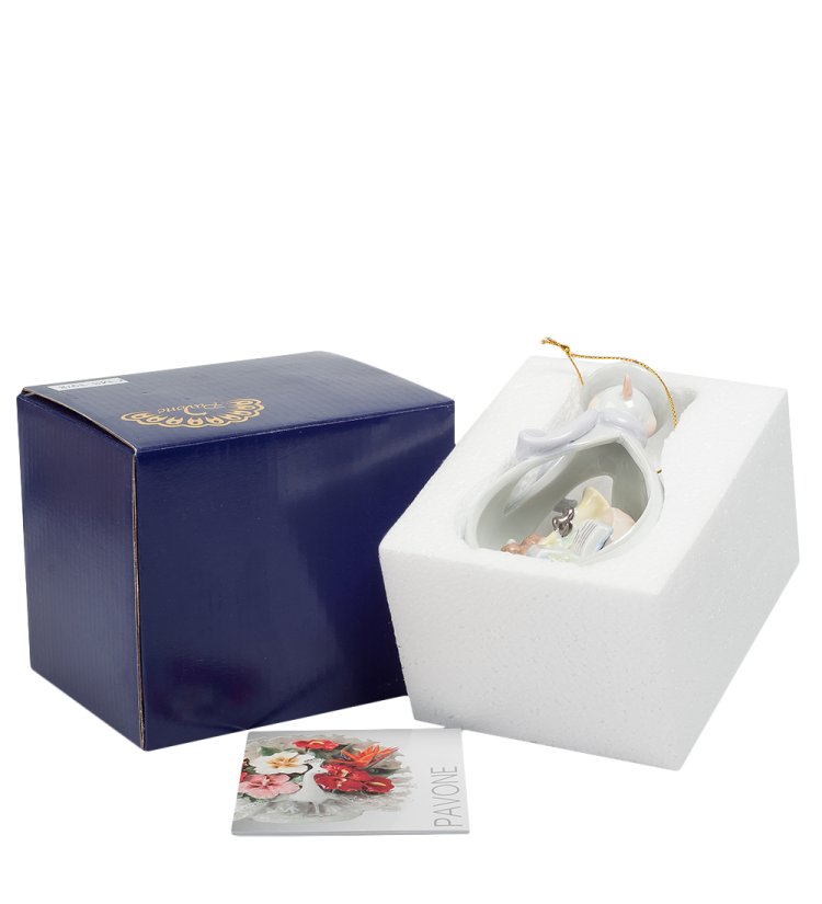 Подвесная керамическая фигурка Снеговичок Pavone CMS-39/ 8, фотография в упаковке