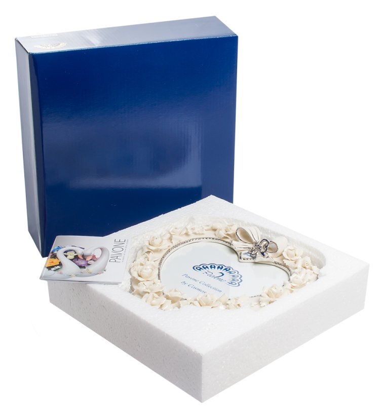 Фоторамка из керамики Серебряный юбилей Pavone CMS-10/18, фотография в упаковке