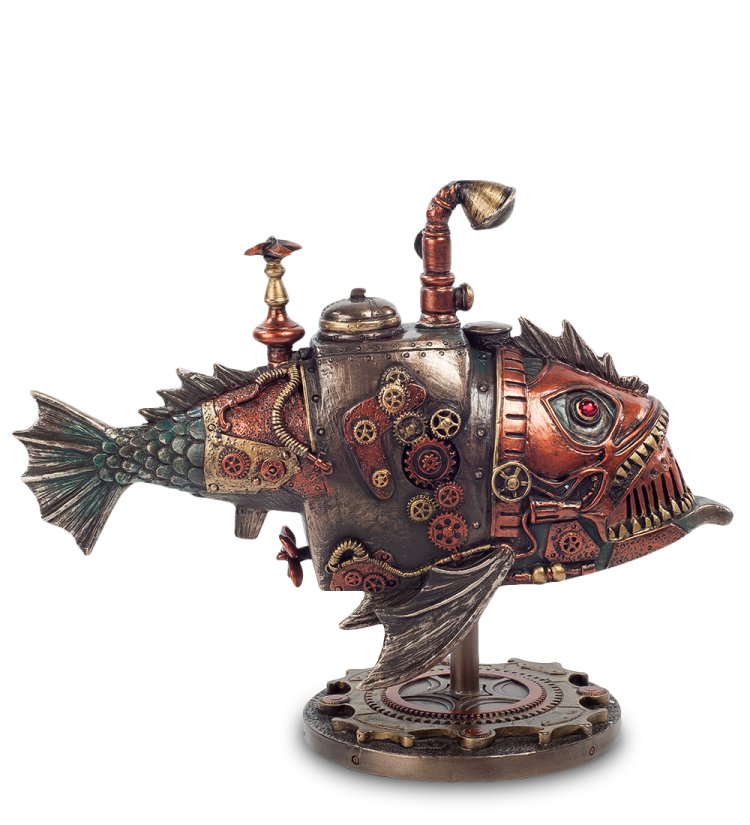 Статуэтка в стиле Стимпанк Рыба Veronese WS-191, вид профиль
