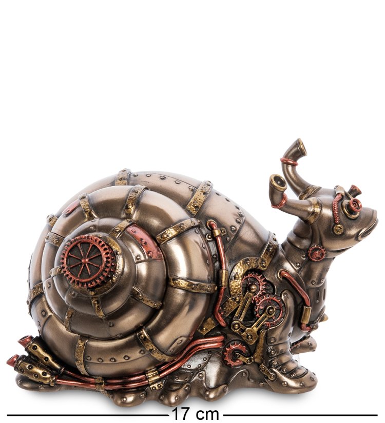 Статуэтка-шкатулка в стиле Стимпанк Улитка Veronese WS-1060, вид профиль
