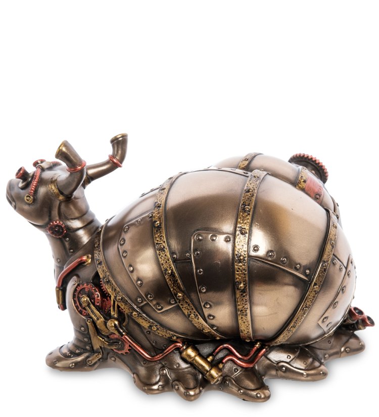 Статуэтка-шкатулка в стиле Стимпанк Улитка Veronese WS-1060, оборотная сторона