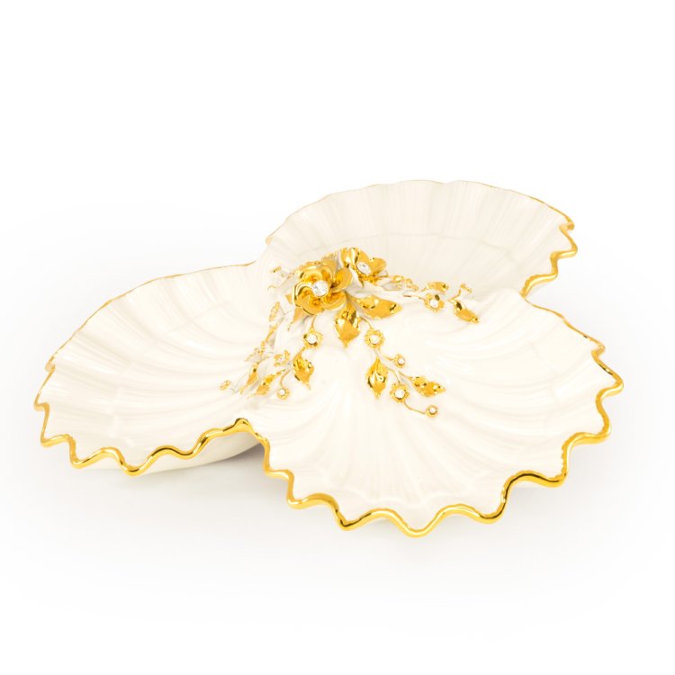 Белая Менажница в форме 3-х раковин коллекция Laguna Migliore De Luxe 26450