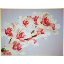 Картина Орхидеи c кристаллами Swarovski