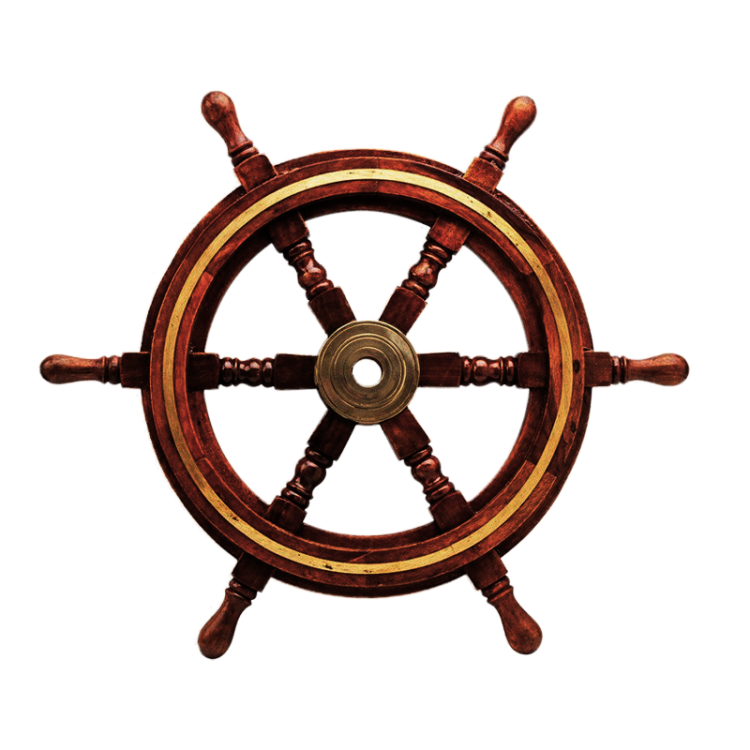 Штурвал деревянный с латунным ободом, диаметром 61 см Nautical NA-3552-24