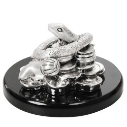 Статуэтка Змея посеребрение матовое