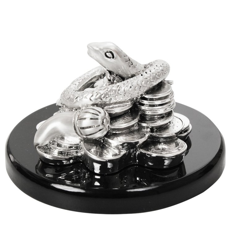 Статуэтка Змея посеребрение матовое