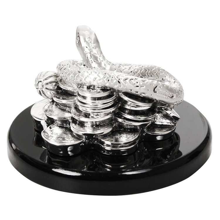 Статуэтка Змея посеребрение матовое