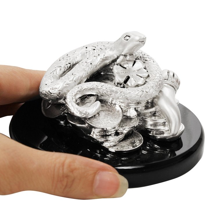 Статуэтка Змея посеребрение матовое