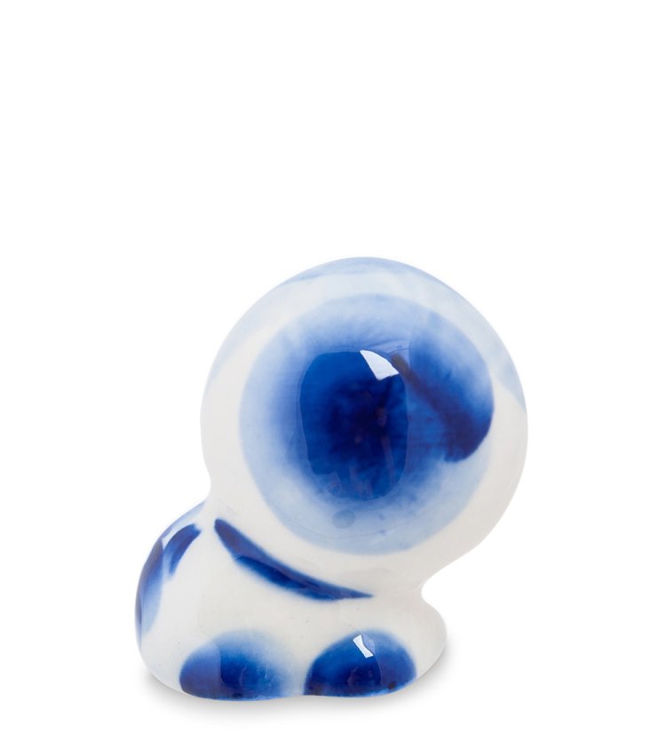 Фигурка Львенок Голубая гжель ГЛ-218, фотография со спины