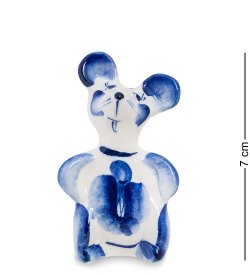 Фигурка маленькая Мышка Софи Голубая гжель