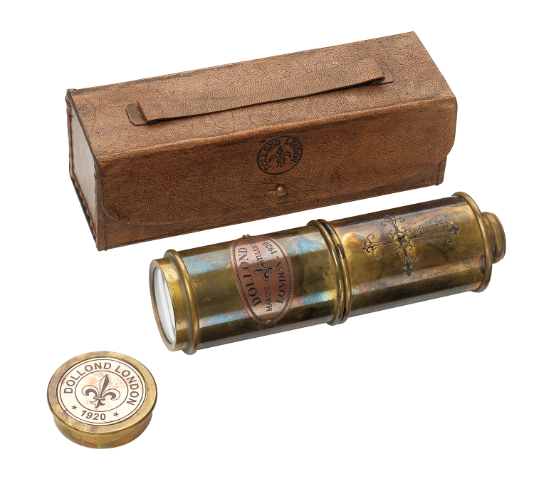 Подзорная труба в футляре Dollond, упаковочный вид с деталями