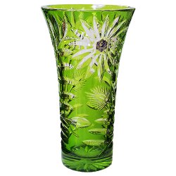 Хрустальная Ваза для цветов зеленая Segur