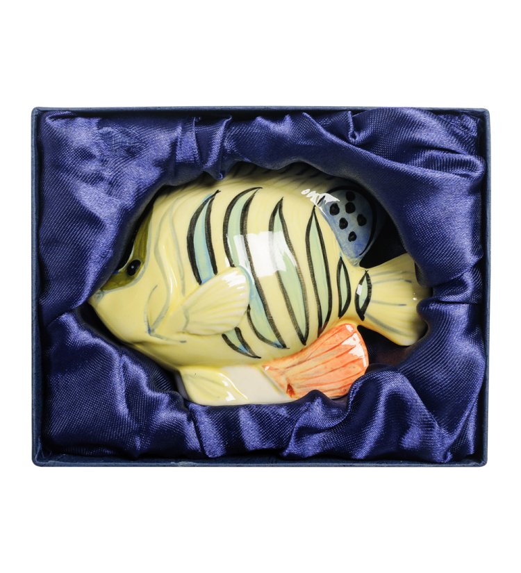 Статуэтка из фарфора Рыбка расписная, длина 12 см Pavone JP-11/ 37, фотография в упаковке