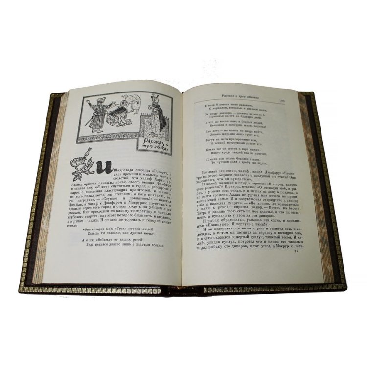 Книга кожаном переплете Тысяча и одна ночь в 8-ми томах - М. А. Салье BG83808M, фотография разворота