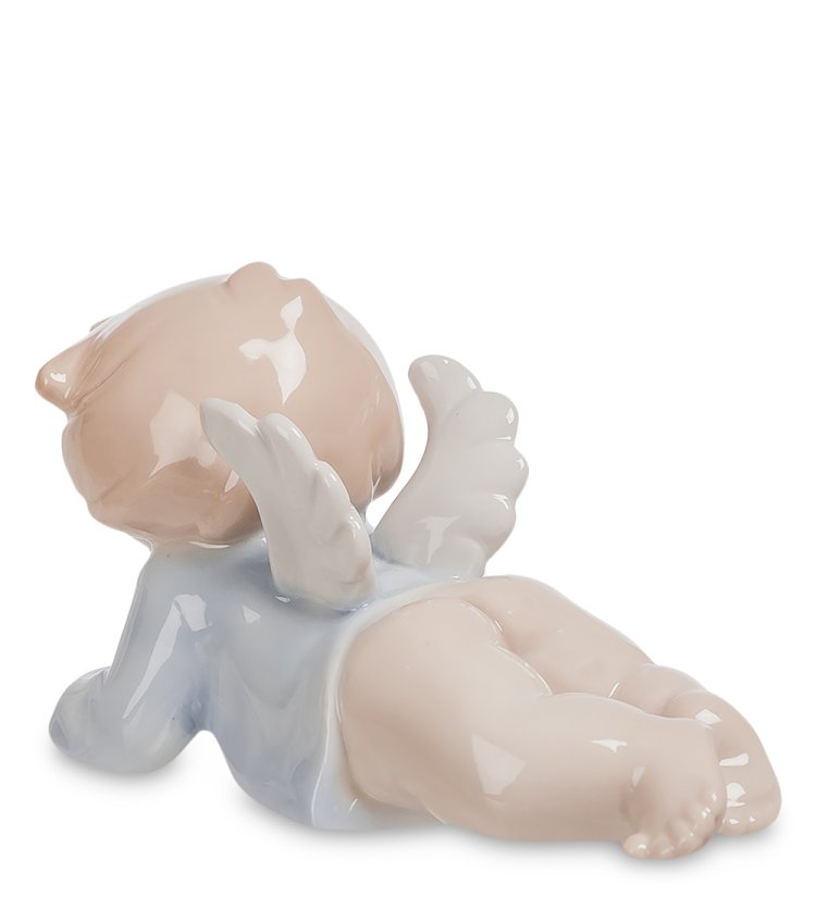 Статуэтка из фарфора Мальчик Ангелочек на животике Pavone JP-54/ 3, фотография со спины