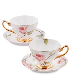 Чайный набор на 2 персоны из фарфора Итальянская роза