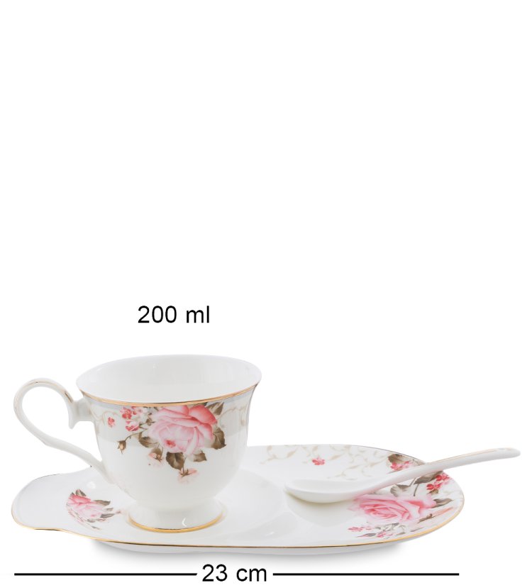 Чайная пара из фарфора Монте-Роза Pavone JK-205, фотография сбоку