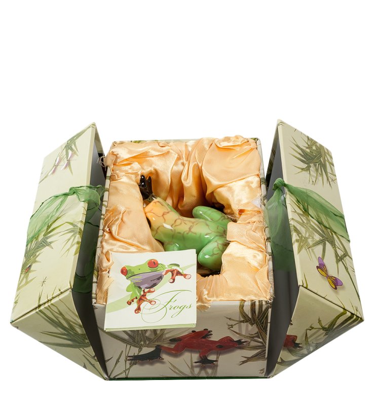 Фигурка из фарфора Необычная Лягушка Pavone JP-08/24, упаковочный вид