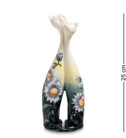 Ваза для цветов из фарфора Пара Кошек - Цветочный Закат