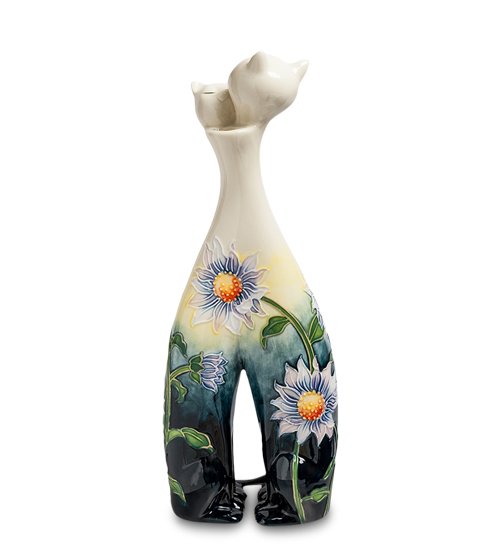 Ваза для цветов из фарфора Пара Кошек - Цветочный Закат Pavone JP-98/30, оборотная сторона