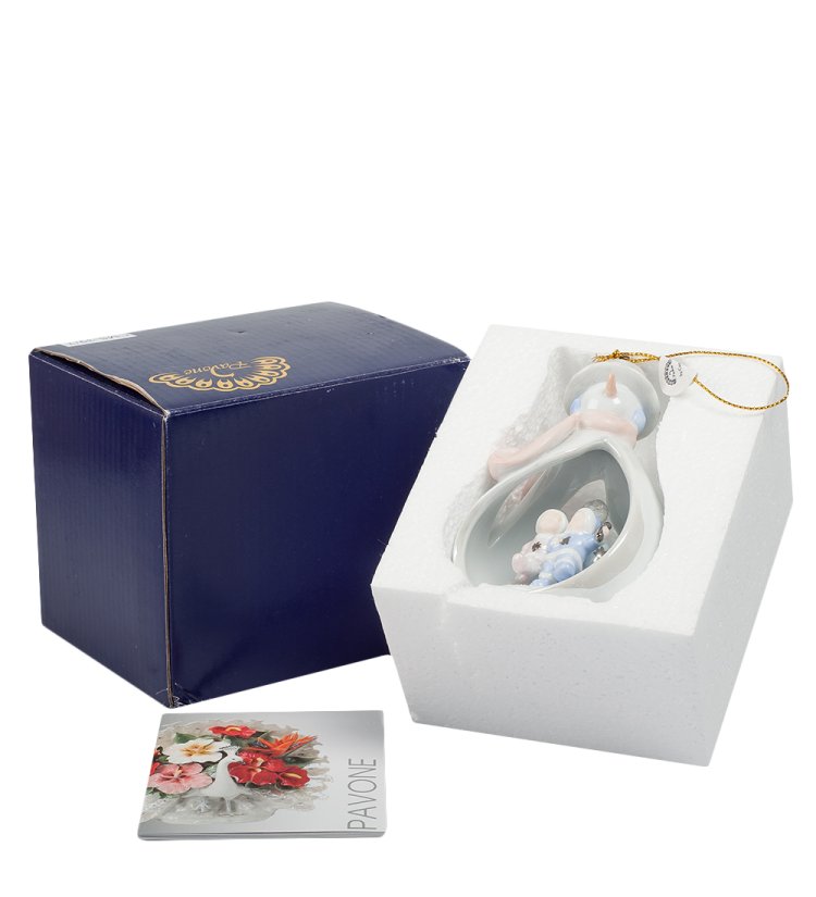 Подвесная статуэтка из керамики Снеговичок Pavone CMS-39/ 9, фотография в упаковке