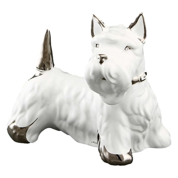 Статуэтка Скотч терьер, С платиновой отделкой