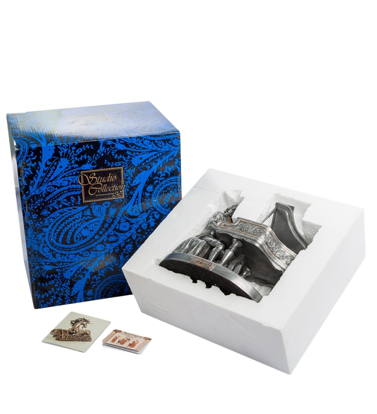 Статуэтка Серебряный Моцарт за роялем Veronese WS-65, упаковочный вид