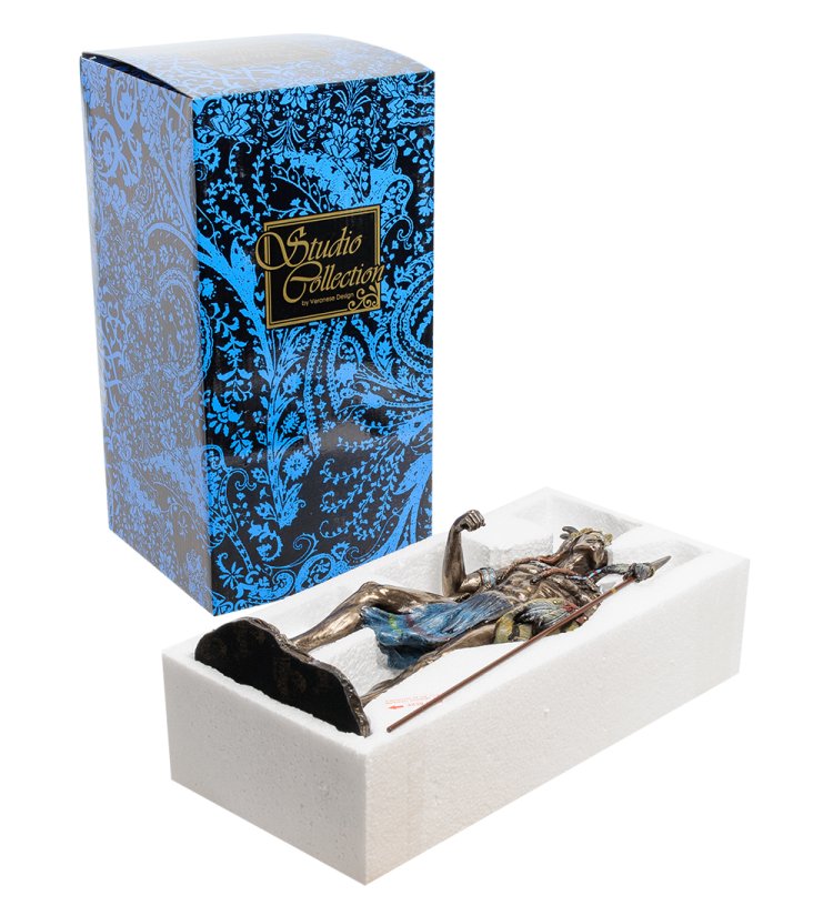 Статуэтка Индеец с копьем и щитом Veronese WS-620, упаковочный вид