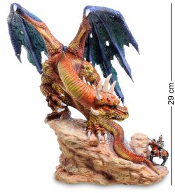 Статуэтка Дракон и воин - храбрость неуместна