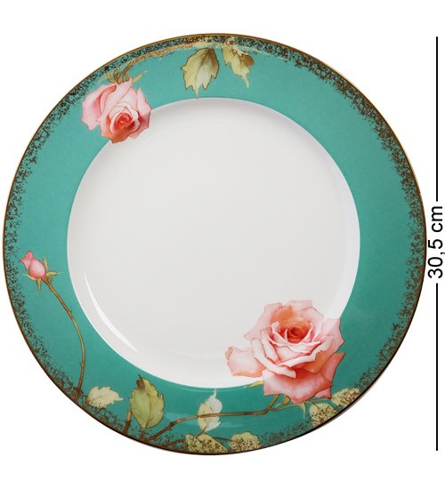 Блюдо с цветами из фарфора Роза Pavone JK-231, вид сверху