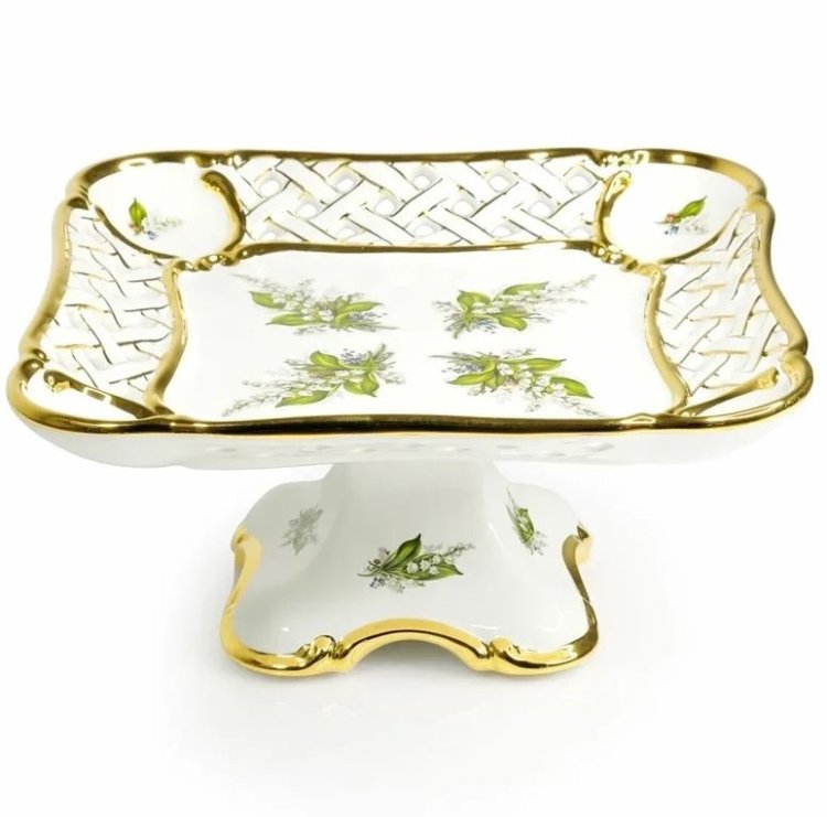 Квадратное Блюдо на ножке коллекция Ландыши Migliore De Luxe 27479, фотография 2