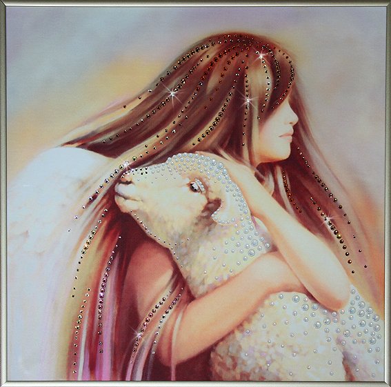 Картина Любовь ангела c кристаллами Swarovski