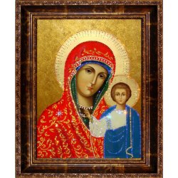 Икона с кристаллами Swarovski - Казанская Божья Матерь 3