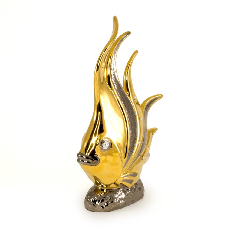 Статуэтка золотая рыбка с платиновым декором коллекция Laguna Migliore De Luxe 26443, фотография сбоку