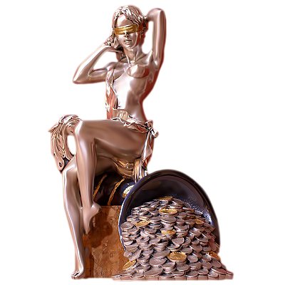 Статуэтка Фортуна на коричневой мраморной подставке Linea Argenti STO526RNO