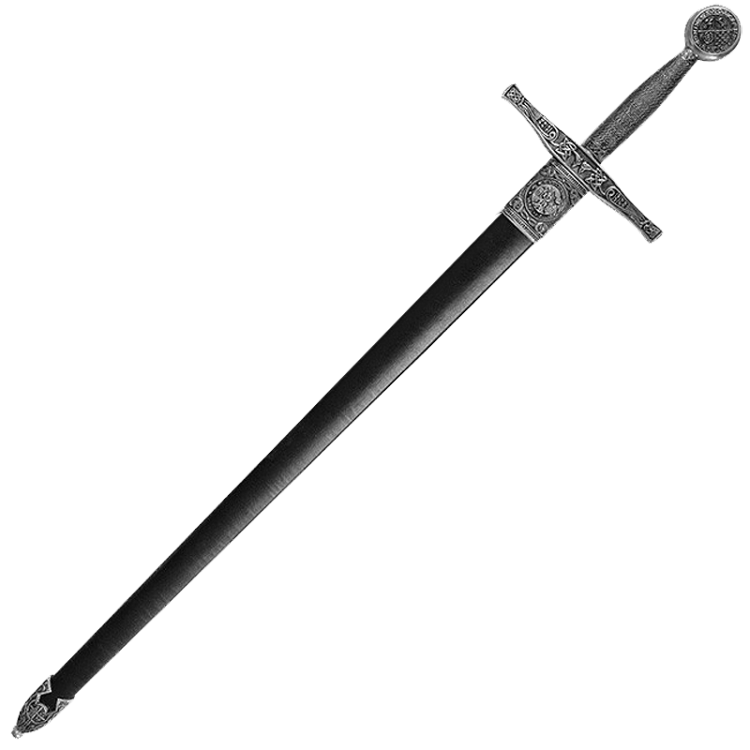 Сувенирный Меч Эскалибур в черных ножнах Art Gladius AG-3201-V, вид в ножнах