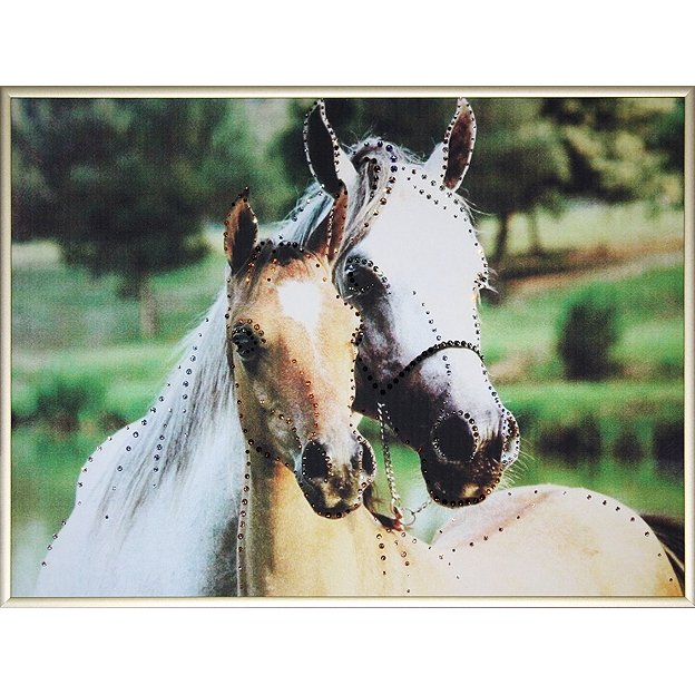 Картина Он и она 2014 c кристаллами Swarovski, размер 40х30 см