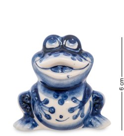 Фигурка Лягушка Голубая гжель